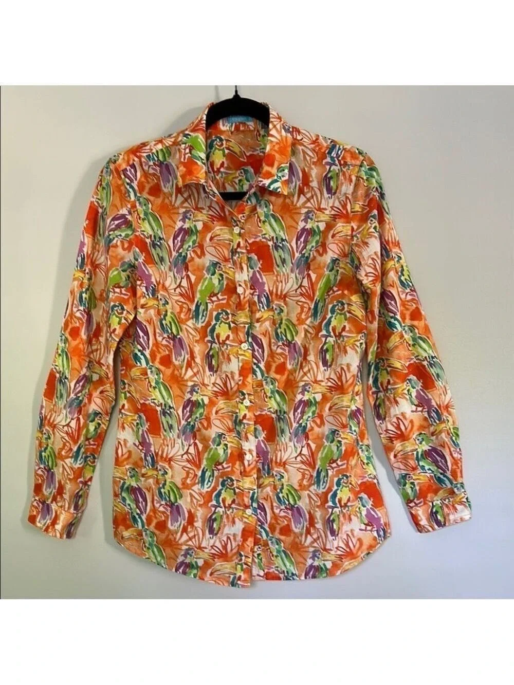 J. McLaughlin Toucan Print Button Down Shirt